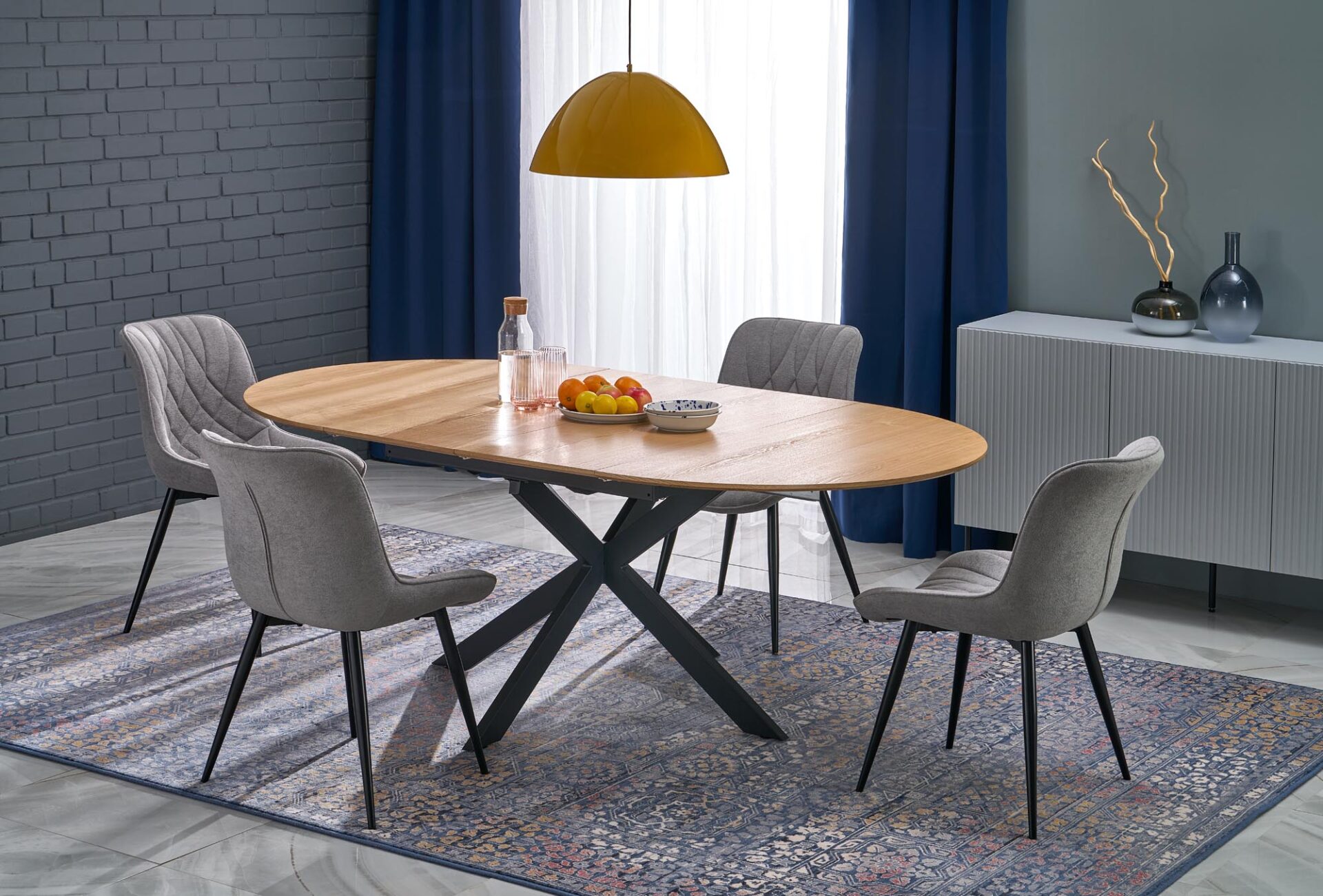 ACORD prailginamas stalas, natūralus / juodas