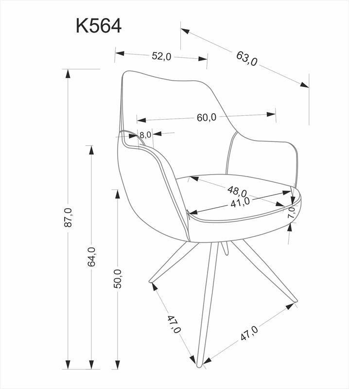 K564 kėdė, smėlio spalvos - Paveikslėlis 17