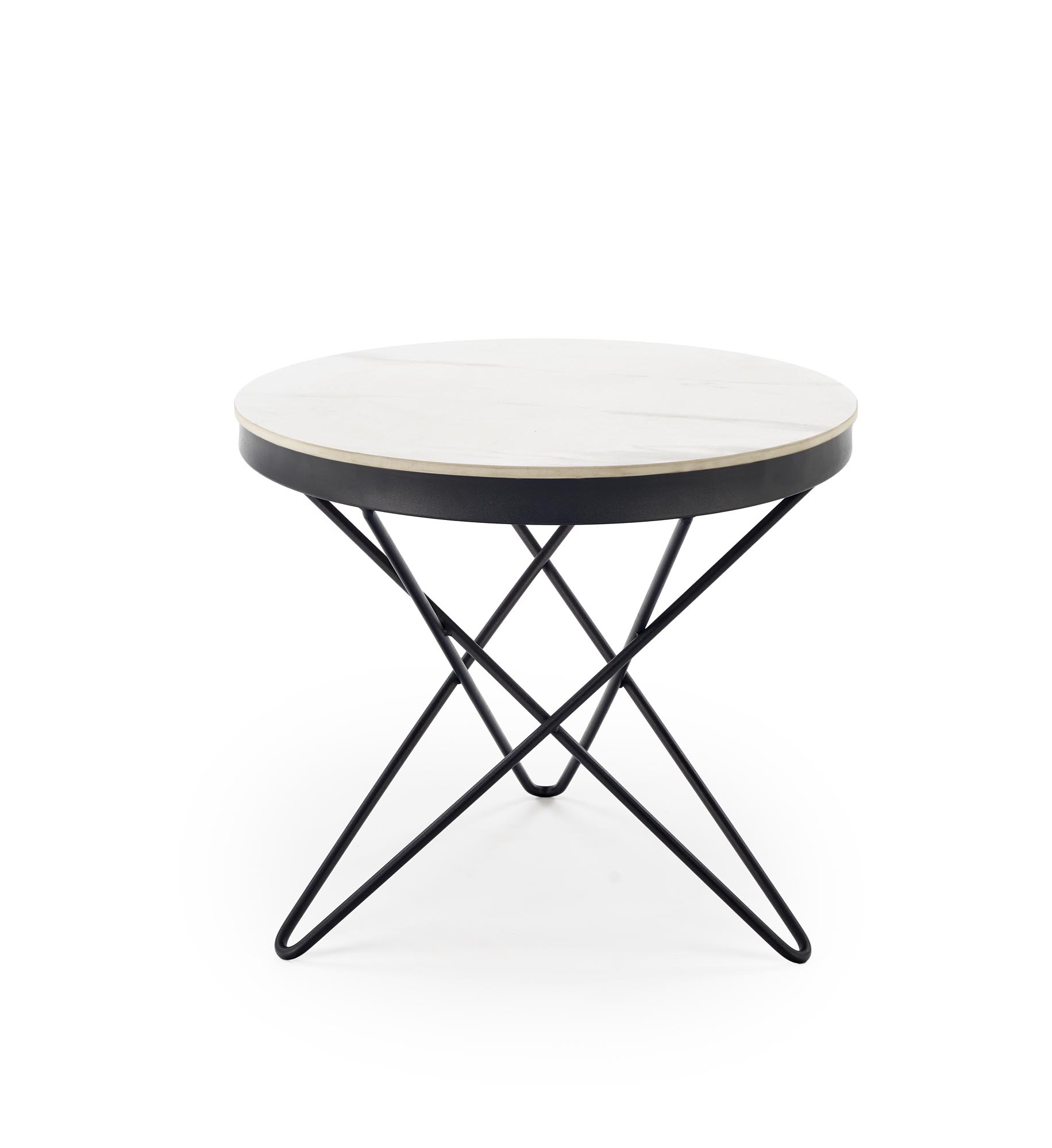 LEILA 2 staliukų staliukas, baltas marmuras / juodas