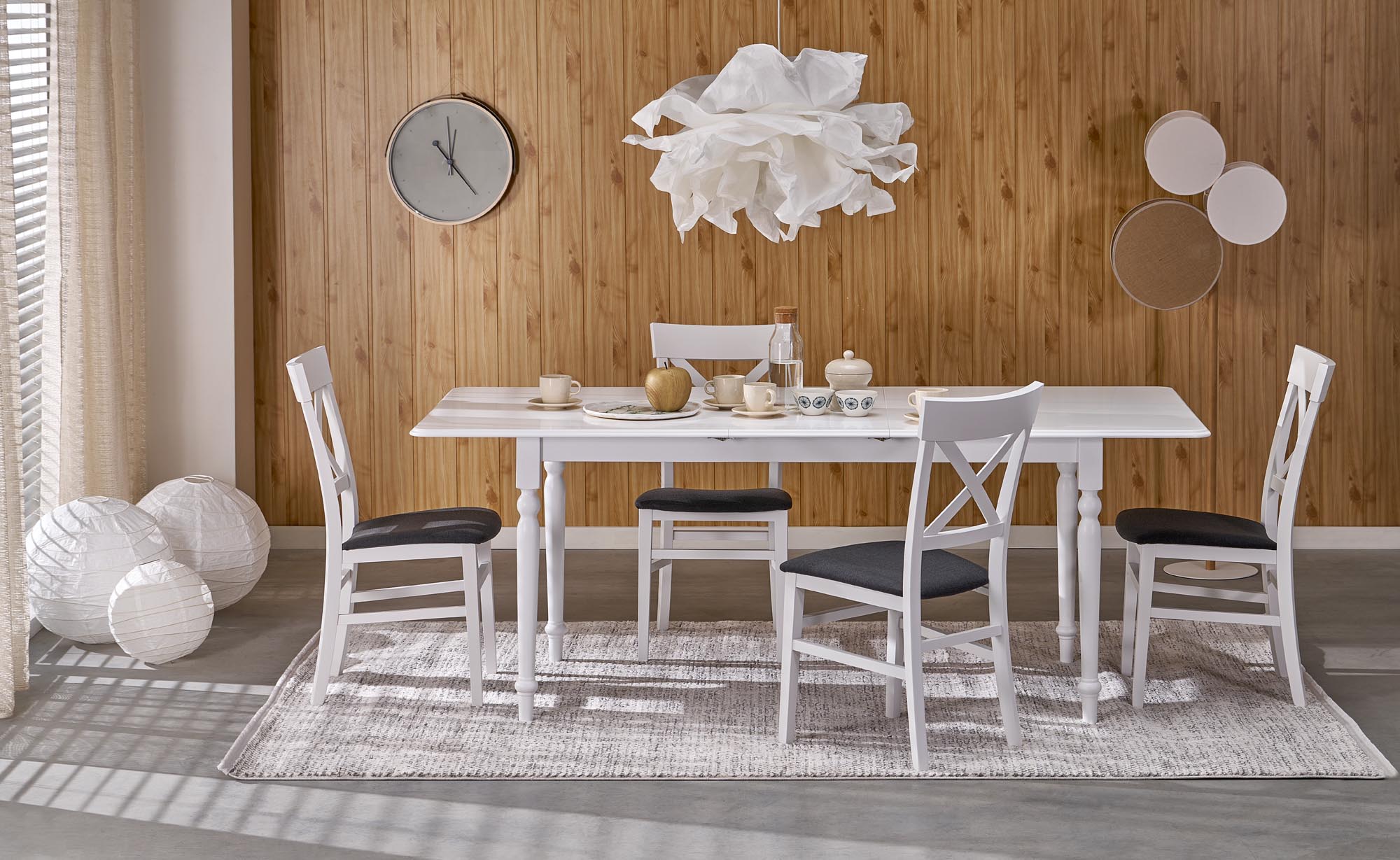 NELSON prailginamasis stalas, baltas