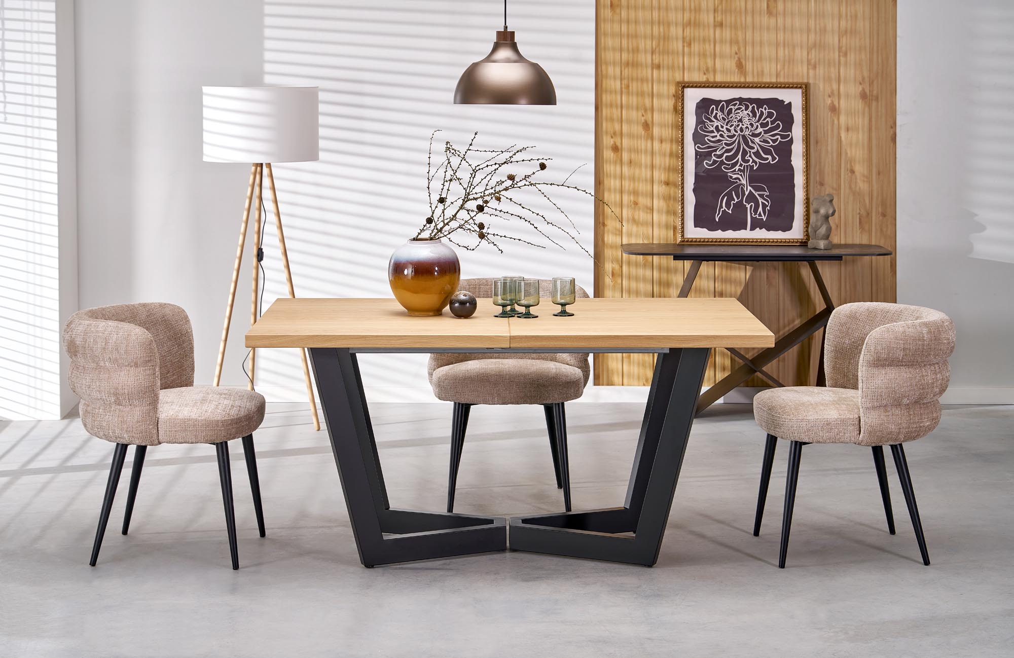 MASSIVE 2 prailginimo stalas, spalva: natūralus ąžuolas / natūralus ąžuolas