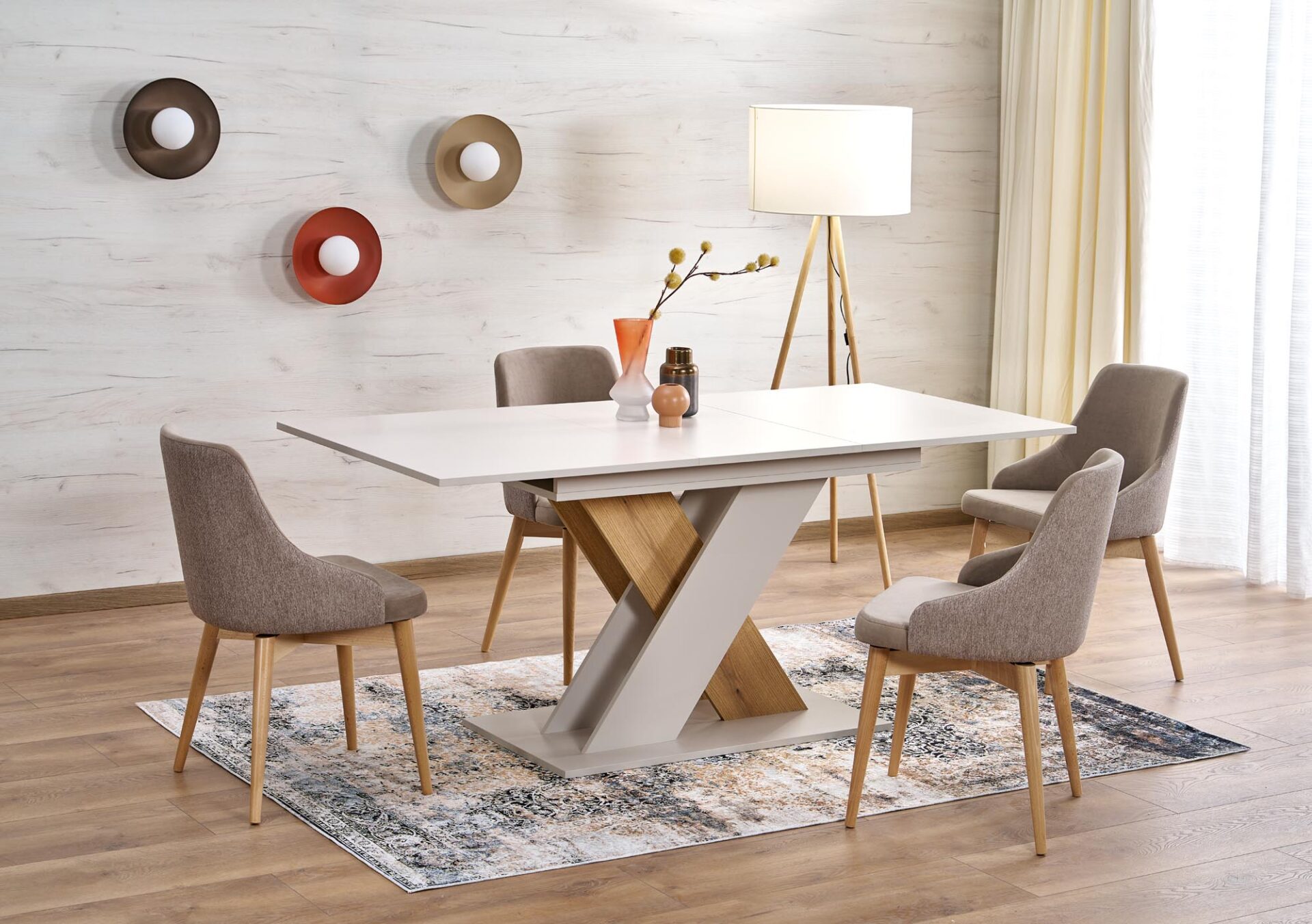 XARELTO prailginamas stalas, kašmyro / kremonos ąžuolo spalvos