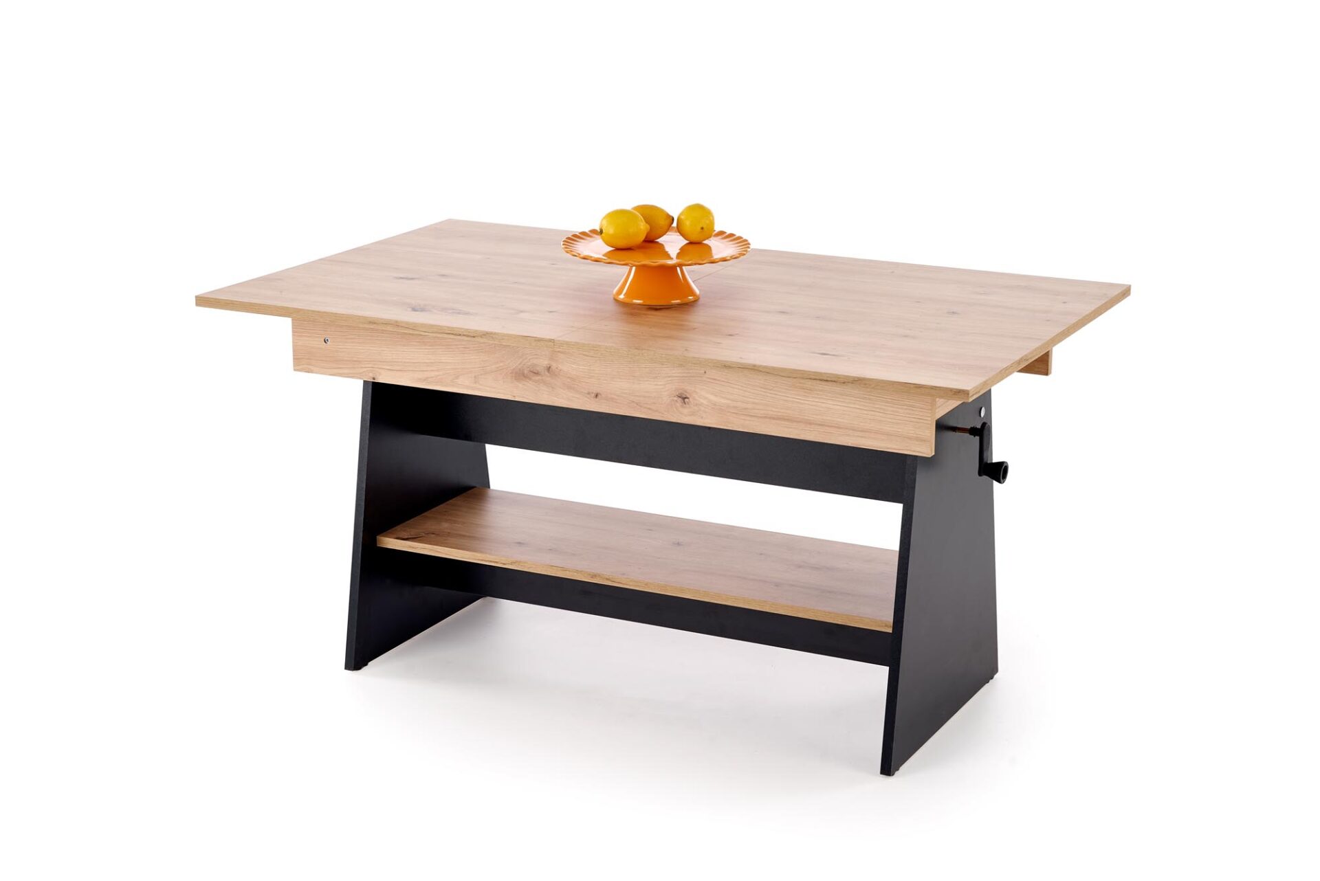 ERIKA pakeliamas kavos staliukas, spalva: ąžuolas / juoda