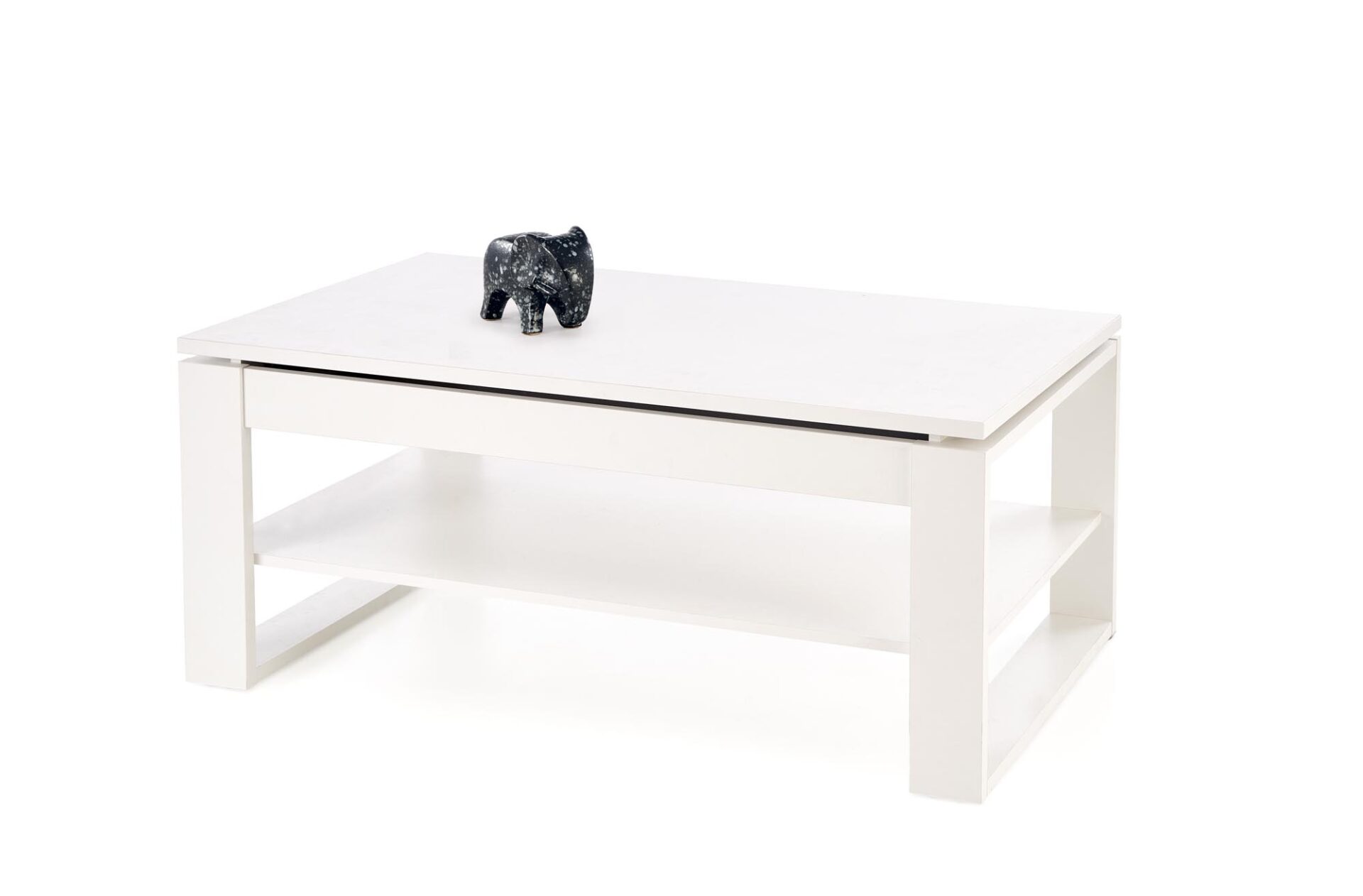 BETTY kavos staliukas su pakeliamu stalviršiu, spalva: balta