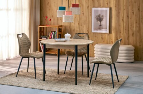 PIVOT prailginamasis stalo viršus – ąžuolo spalvos, kojos – juodos