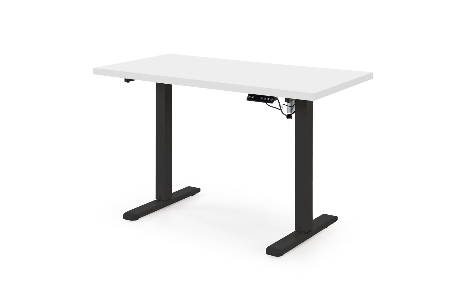 B/54 reguliuojamo aukščio stalas, stalviršis – baltas, rėmas – juodas
