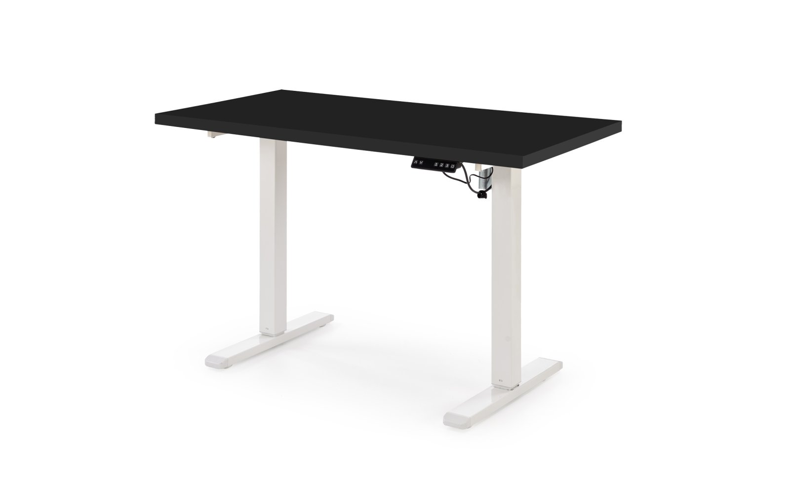 B/54 stalas su reguliuojamu aukščiu, stalviršis - juodas, rėmas - baltas