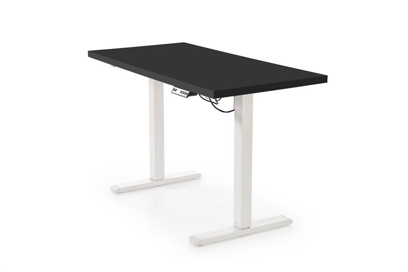 B/54 stalas su reguliuojamu aukščiu, stalviršis - juodas, rėmas - baltas - Paveikslėlis 3