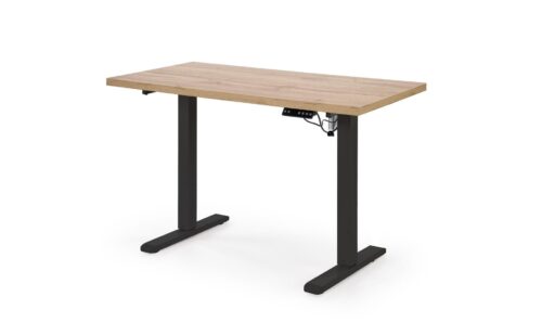 B/54 reguliuojamo aukščio rašomasis stalas, stalviršis – ąžuolas, rėmas – juodas