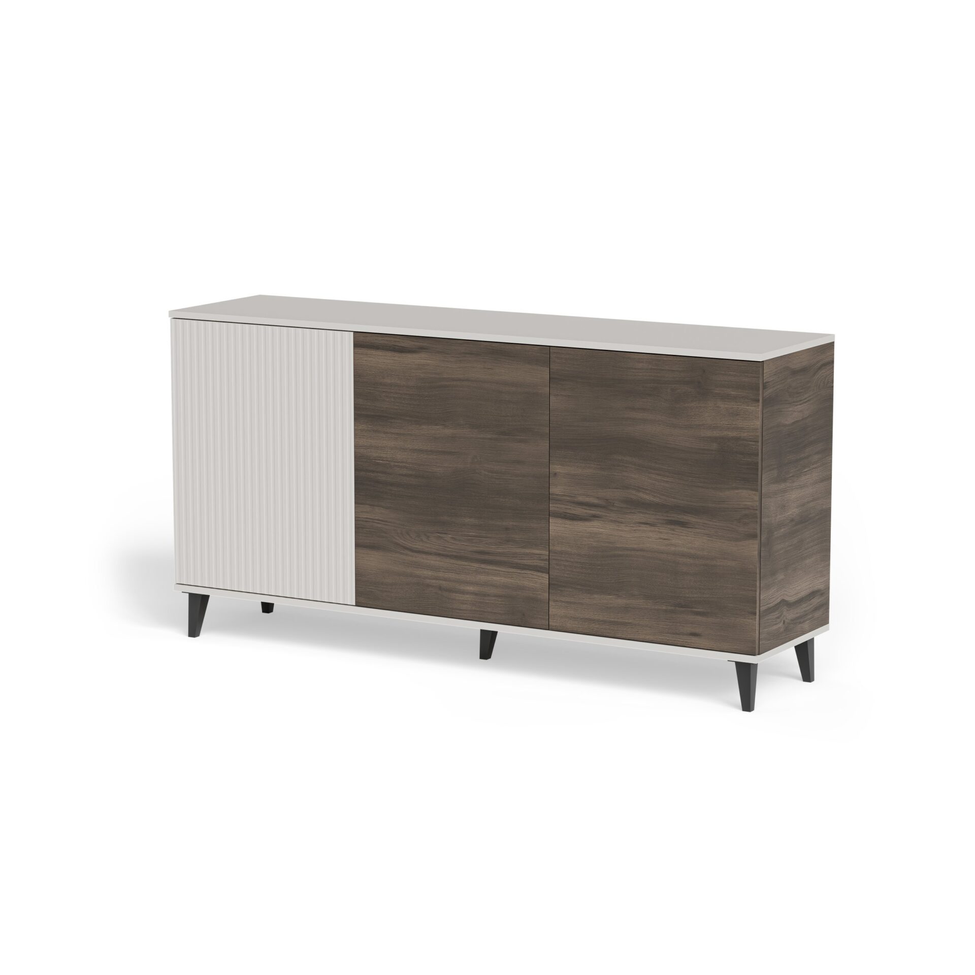 RANDOM 2 KM-1 komoda, spalva: kašmyras / riešutmedis / juoda