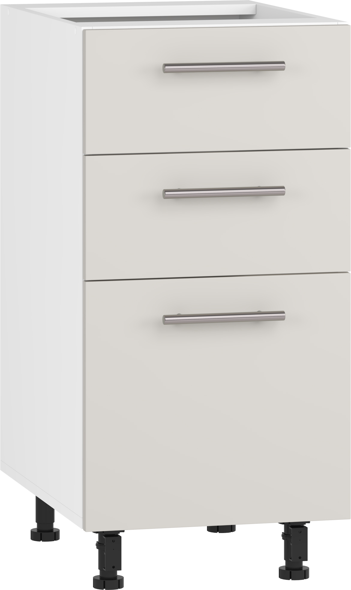 VENTO DS3-40/82 apatinė spintelė su stalčiais, spalva: balta / kašmyras