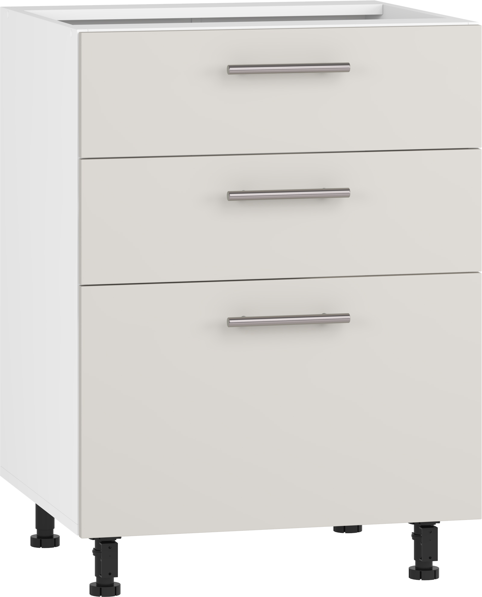 VENTO DS3-60/82 apatinė spintelė su stalčiais, spalva: balta / kašmyras