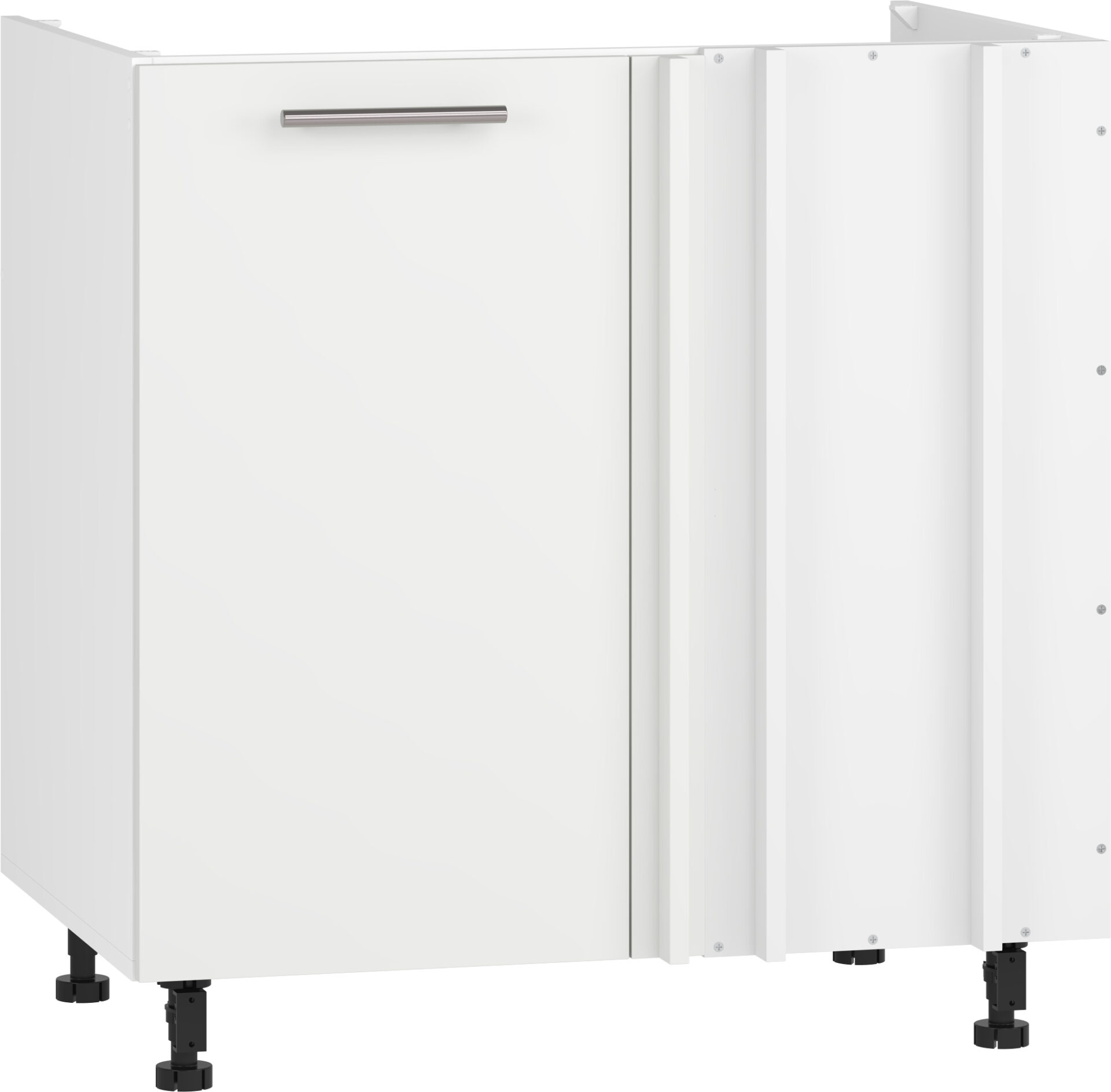 VENTO DK-100/82 kampinė kriauklės spintelė, spalva: balta / matinė balta