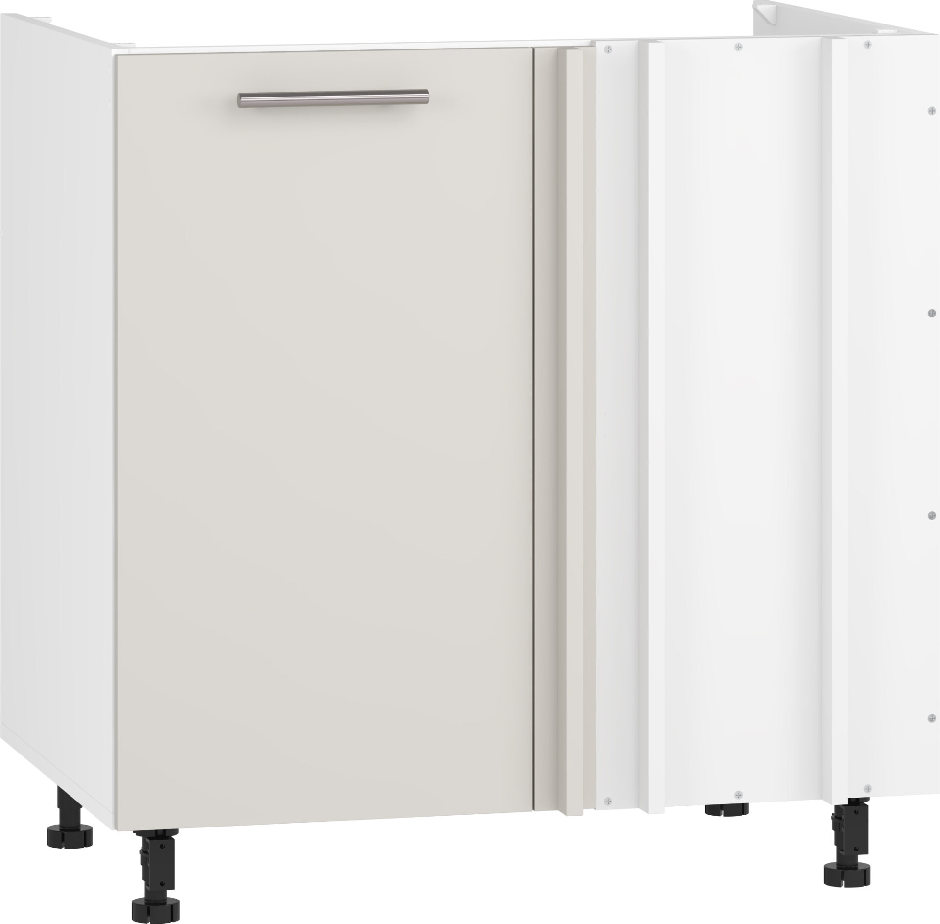 VENTO DK-100/82 kampinė kriauklės spintelė, spalva: balta / kašmyras