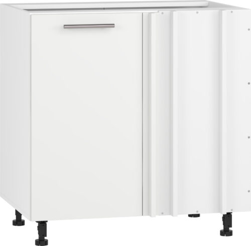 VENTO DN-100/82 kampinė apatinė spintelė, spalva: balta / balta matinė