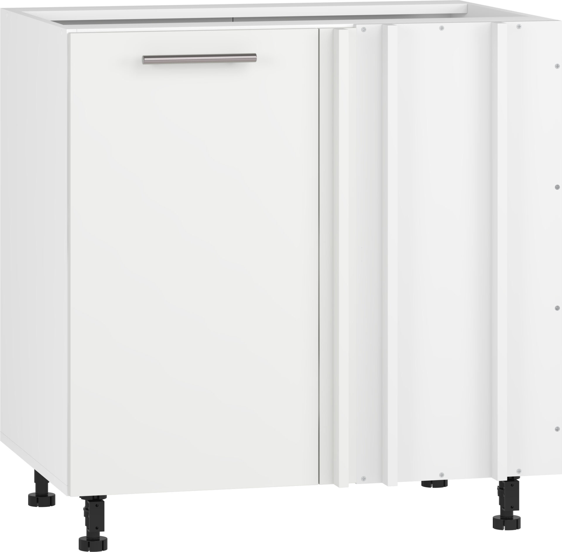 VENTO DN-100/82 kampinė apatinė spintelė, spalva: balta / balta matinė