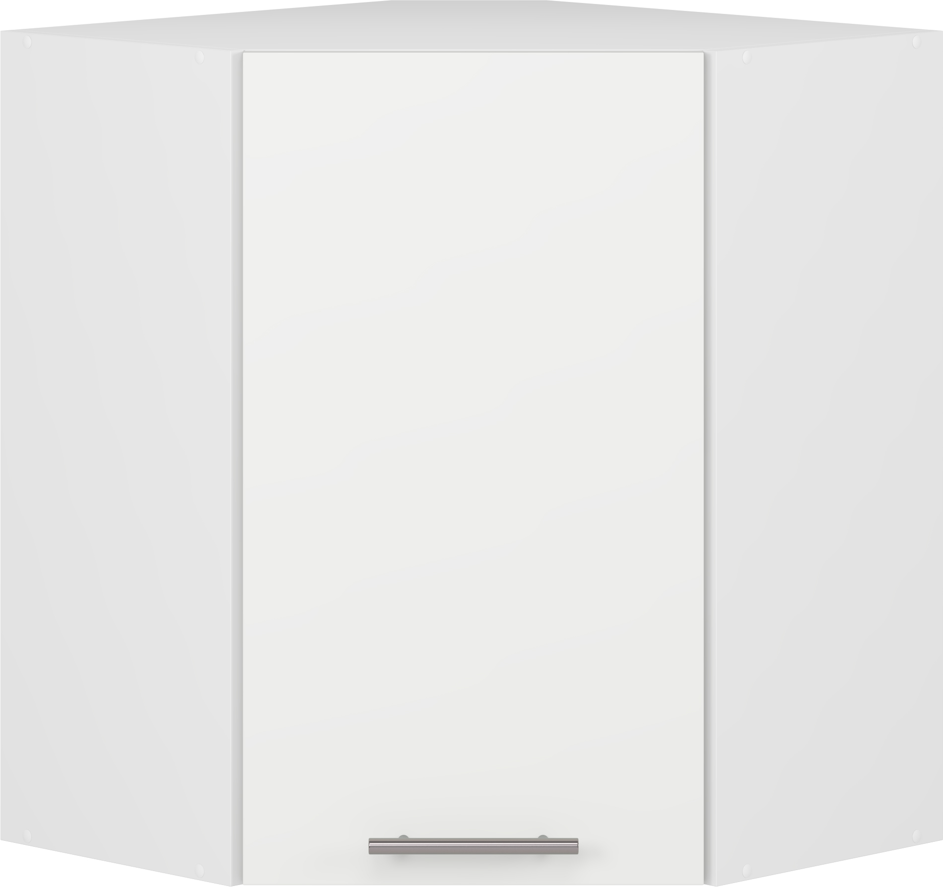 VENTO GN-60/72 kampinė viršutinė spintelė, spalva: balta / balta matinė