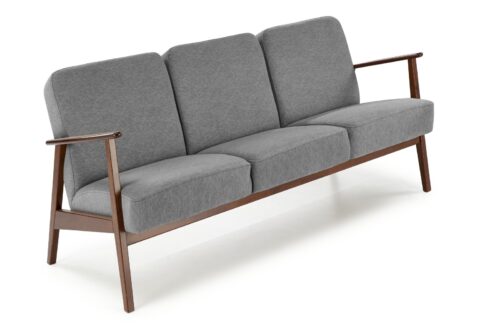 MILANO 3S sofa, pilka CASTEL#93 / tamsus riešutmedis