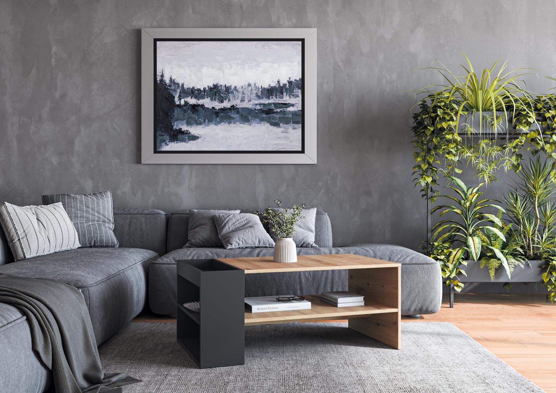 MURCIA staliukas, ąžuolo dirbiniai / juoda