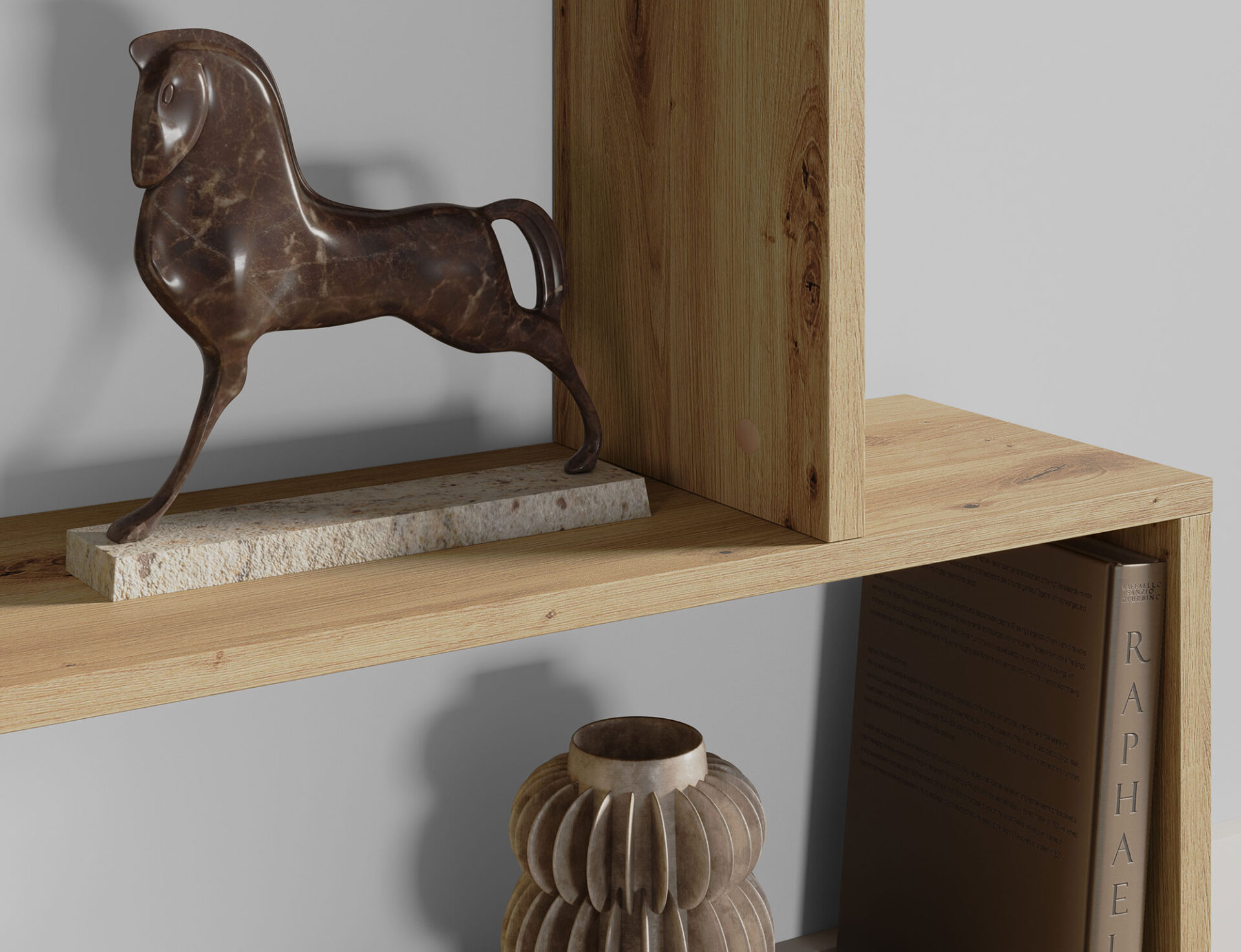 „Evertti Artisans“ ąžuolo knygų lentyna - Paveikslėlis 5