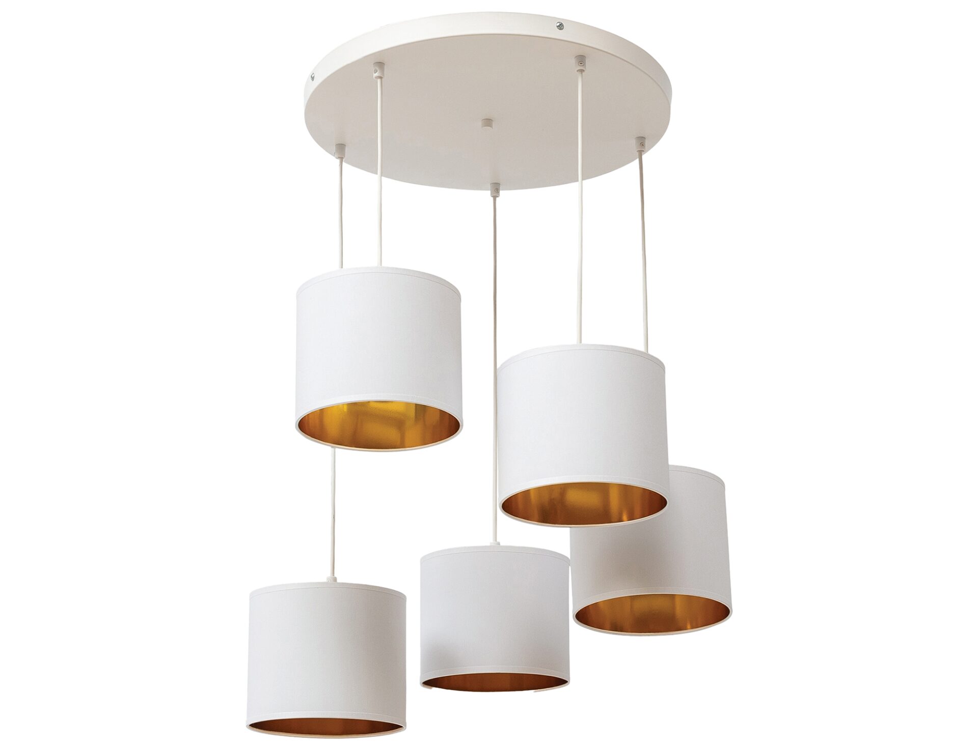 Vespillo, 58x58x115cm Pakabinamos 5 baltos/auksinės spalvos