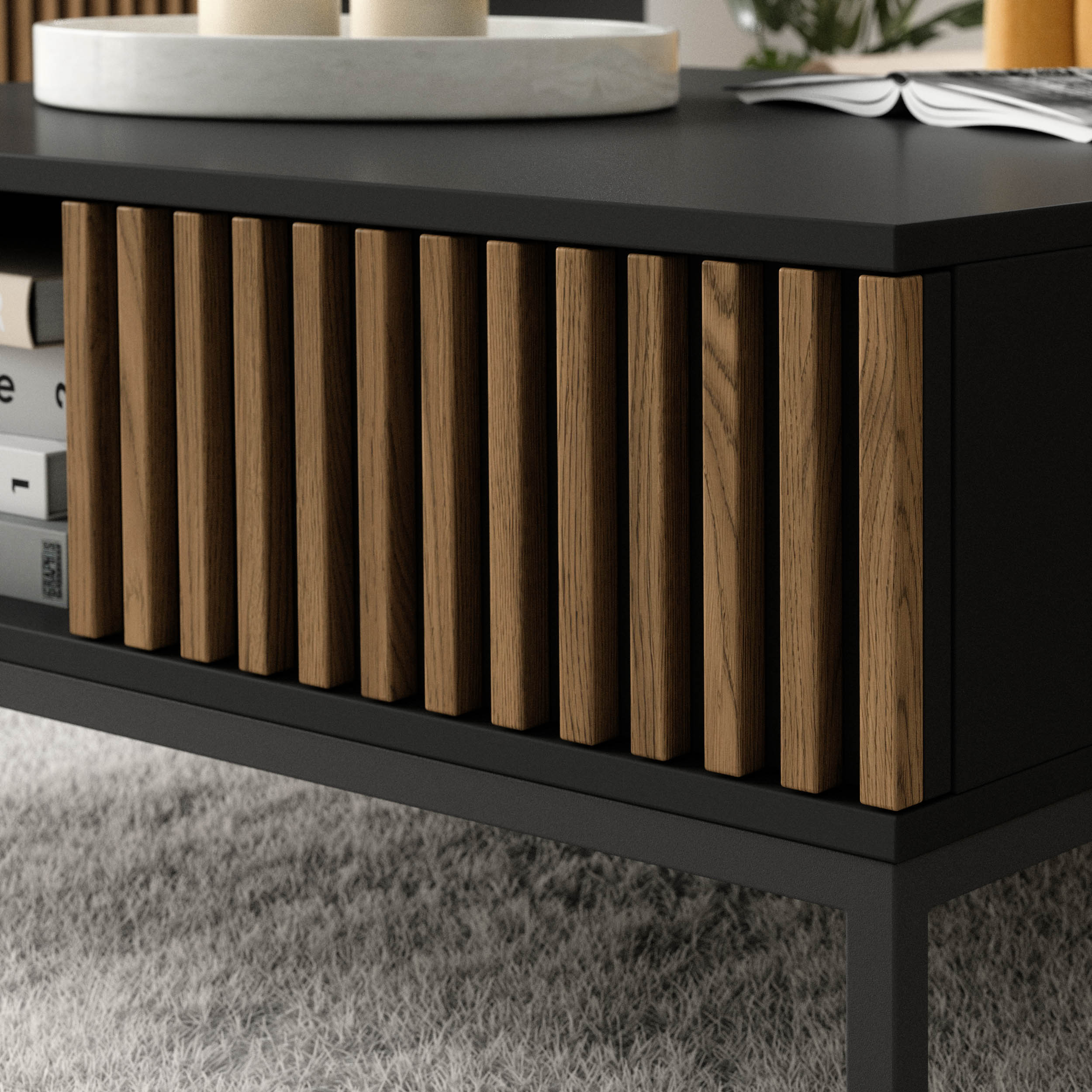 „Meorati 80“ juodas/artisan ąžuolo stalas — изображение 5