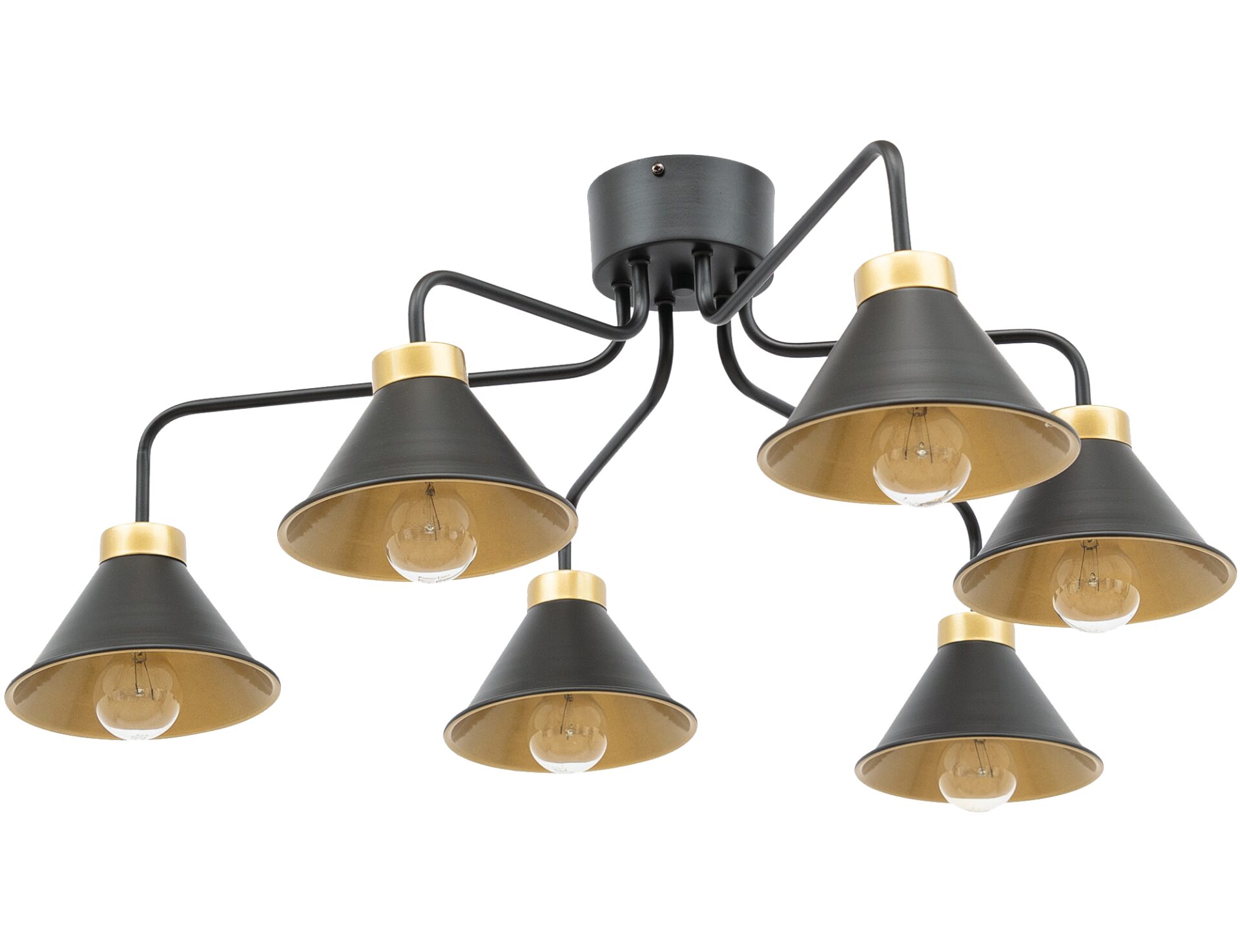 Detmer, 86x86x32cm sietynas 6 juodas/auksinis