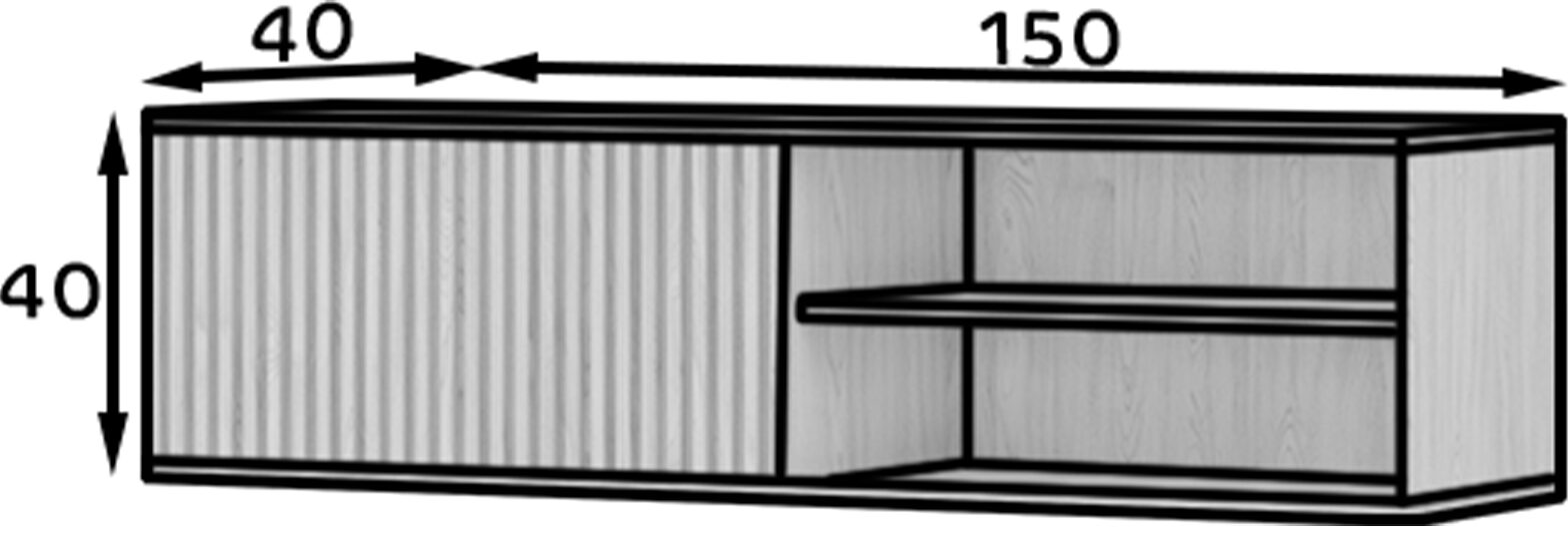 „Entsian 150 Artisan Oak“ prie sienos tvirtinama televizoriaus spintelė - Paveikslėlis 7