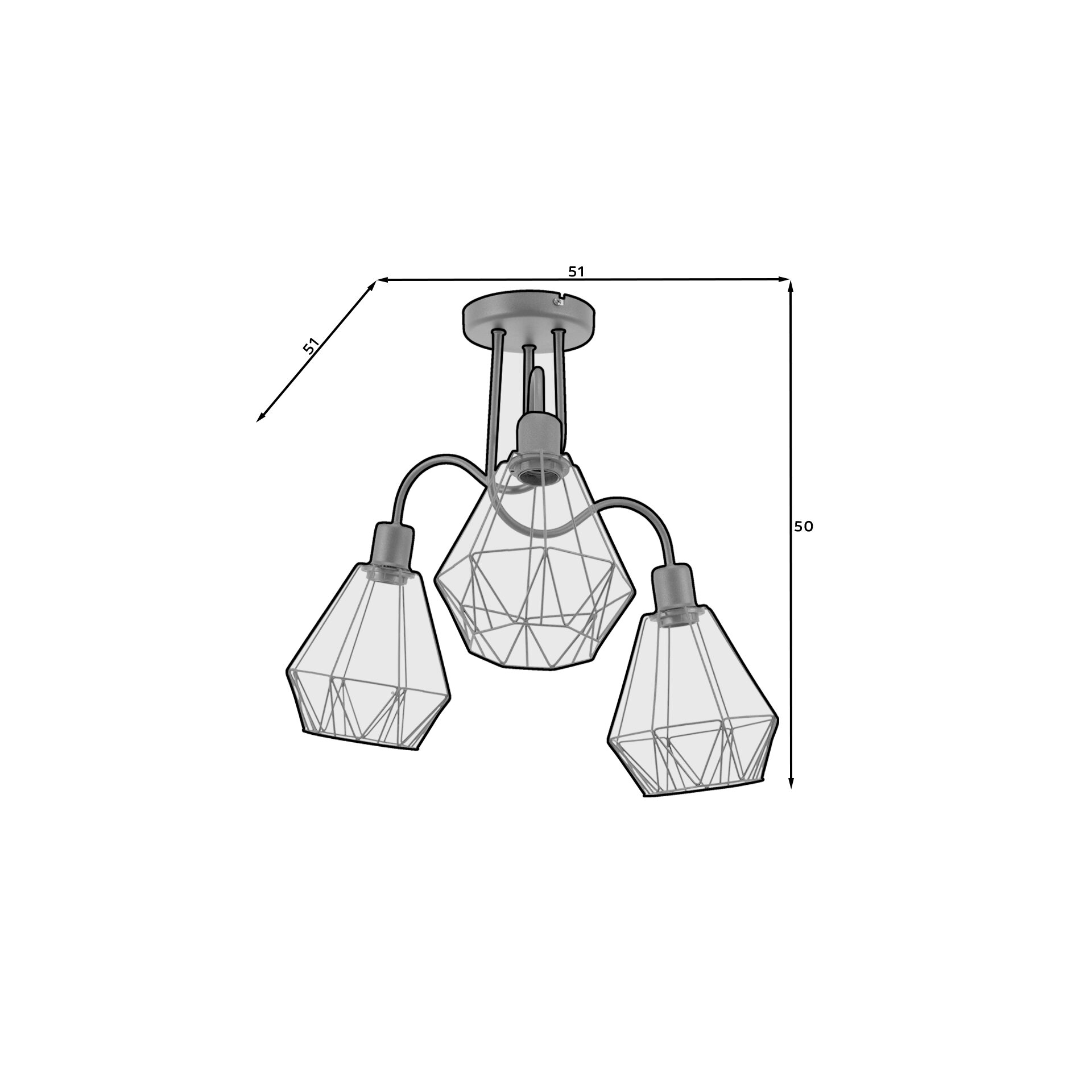 Bendinni, 51x51x50cm sietynas, 3 juodos spalvos - Paveikslėlis 5