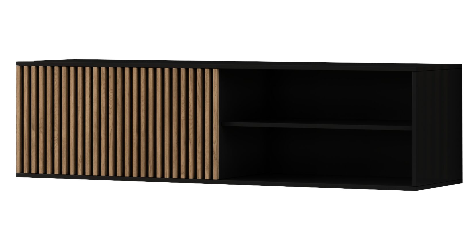 „Meorati 150“ prie sienos tvirtinama televizoriaus spintelė, juoda/artisan ąžuolas