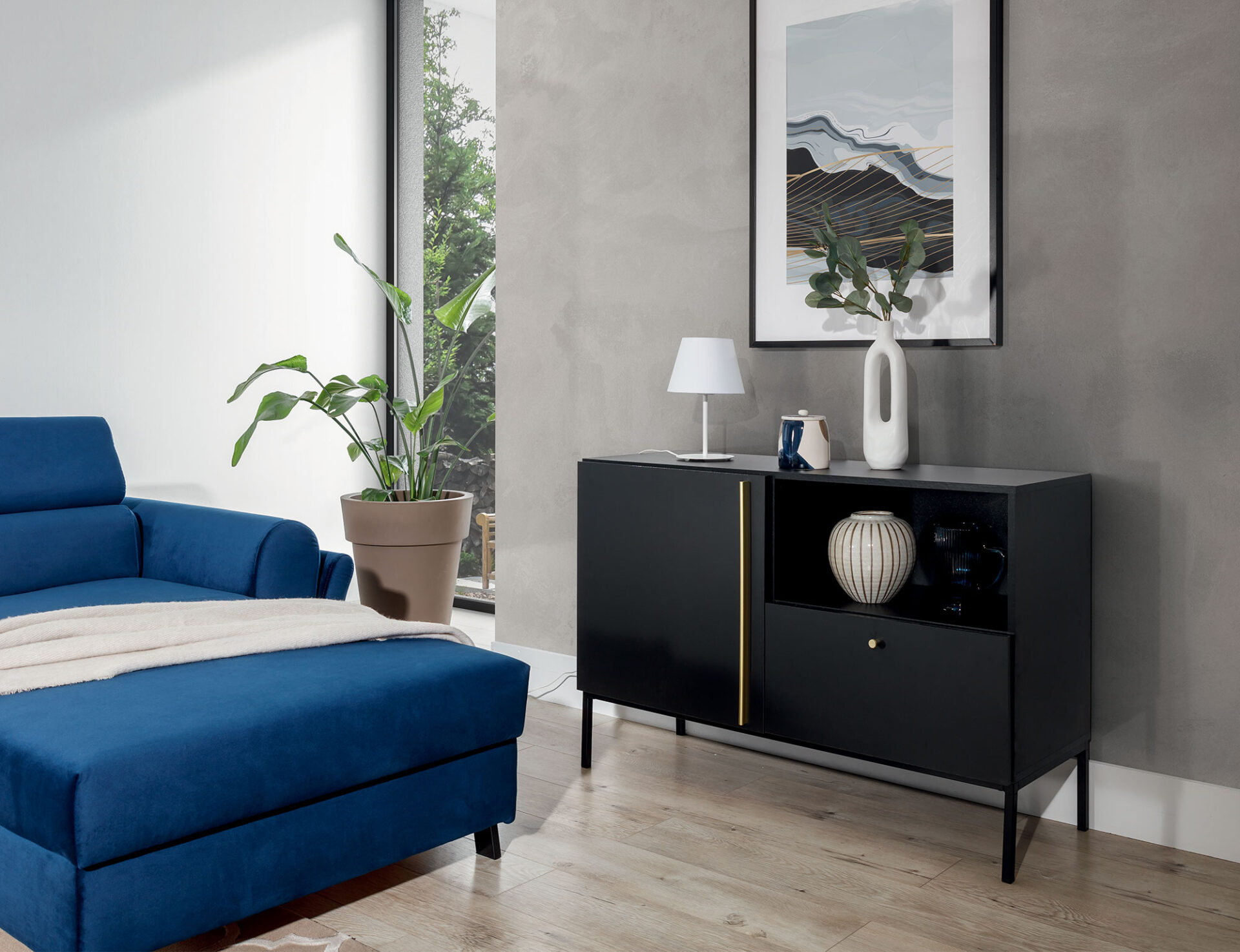 Vespillo, 20x20x33cm naktinis staliukas 1A baltas - Paveikslėlis 3