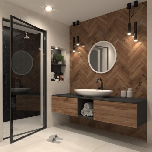 „Grace“ apvalus veidrodis, 60 cm, baltas