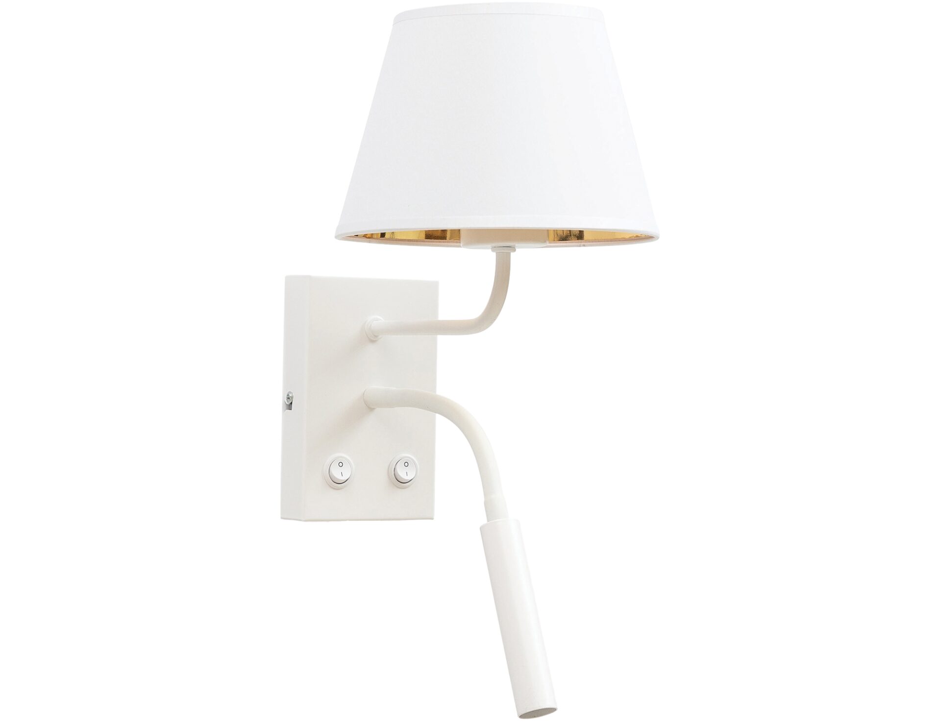 Vespillo, 18x26x38cm sieninis šviestuvas 2A baltas/auksinis