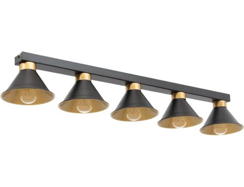 Detmer, 17x100x14cm Lubos 5 juodos/auksinės spalvos