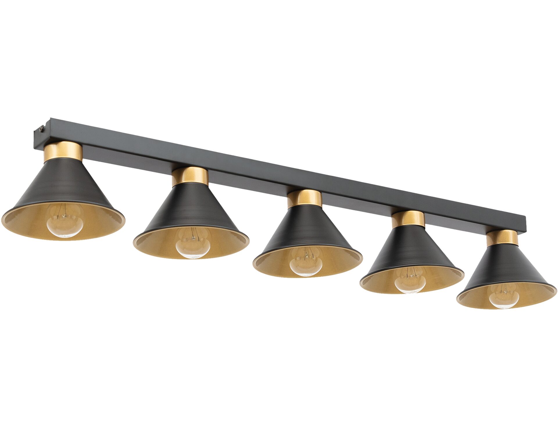 Detmer, 17x100x14cm Lubos 5 juodos/auksinės spalvos