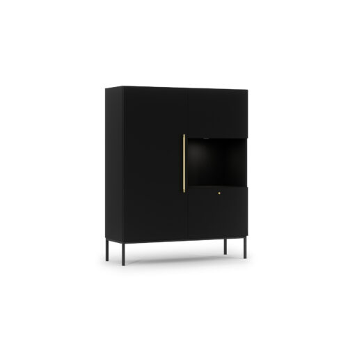 Lanzzi 120 vitrina, matinė juoda/matinė juoda