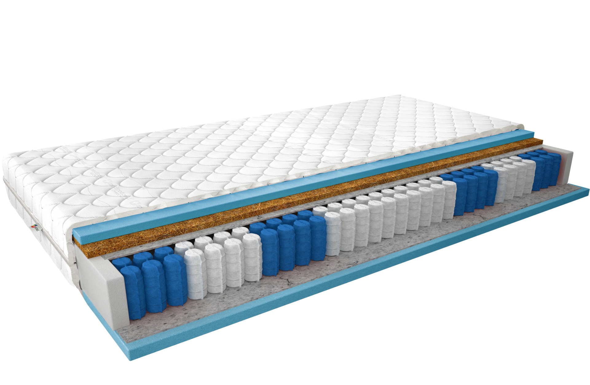 Paola kišeninių spyruoklių čiužinys, 90x200, Medicott, sidabro spalvos