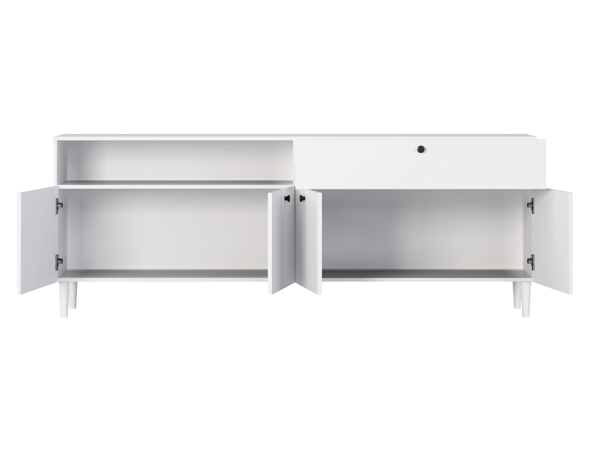 Dullum 200 komoda su stalčiais, balta - Paveikslėlis 5