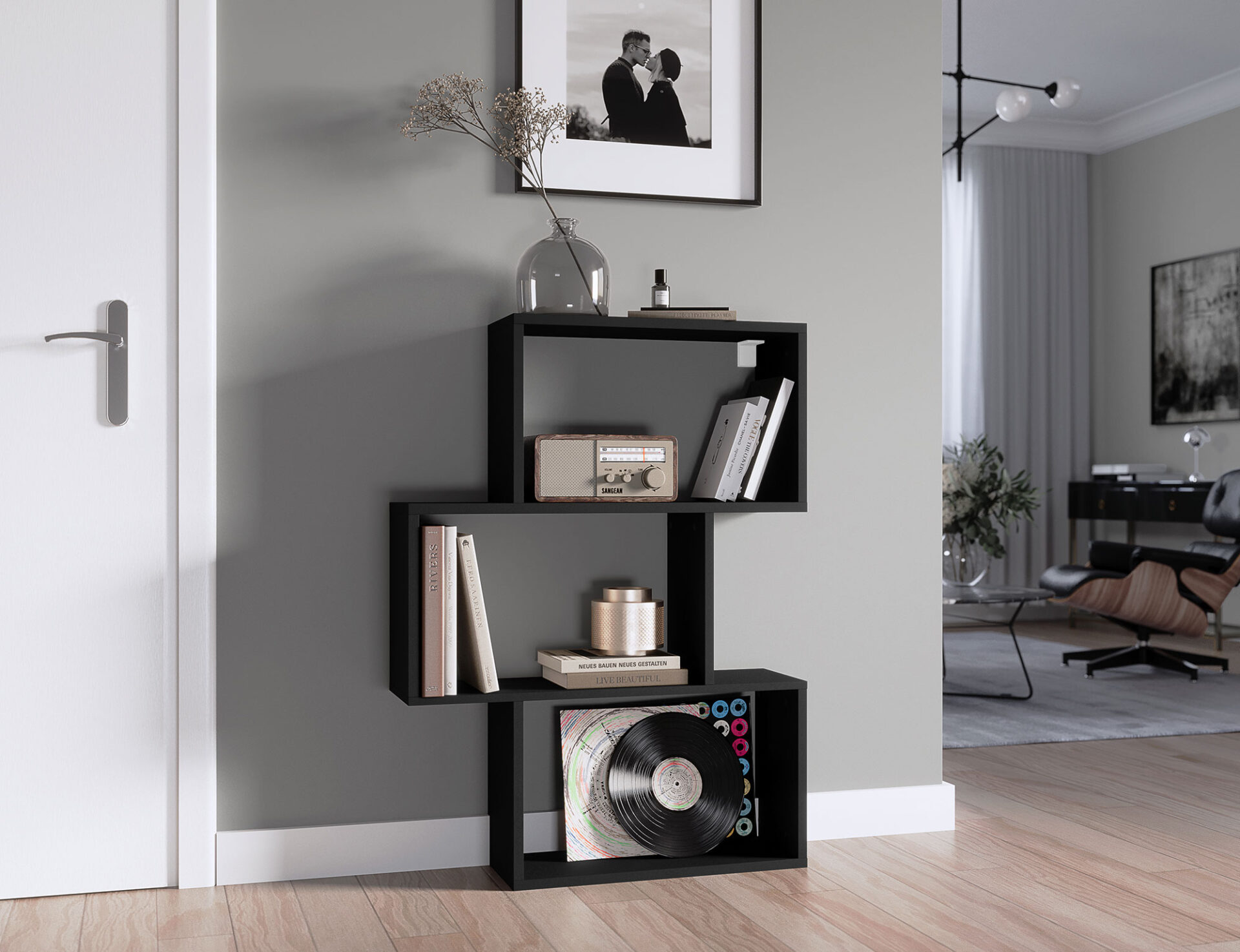 Evertti juoda knygų lentyna — изображение 4