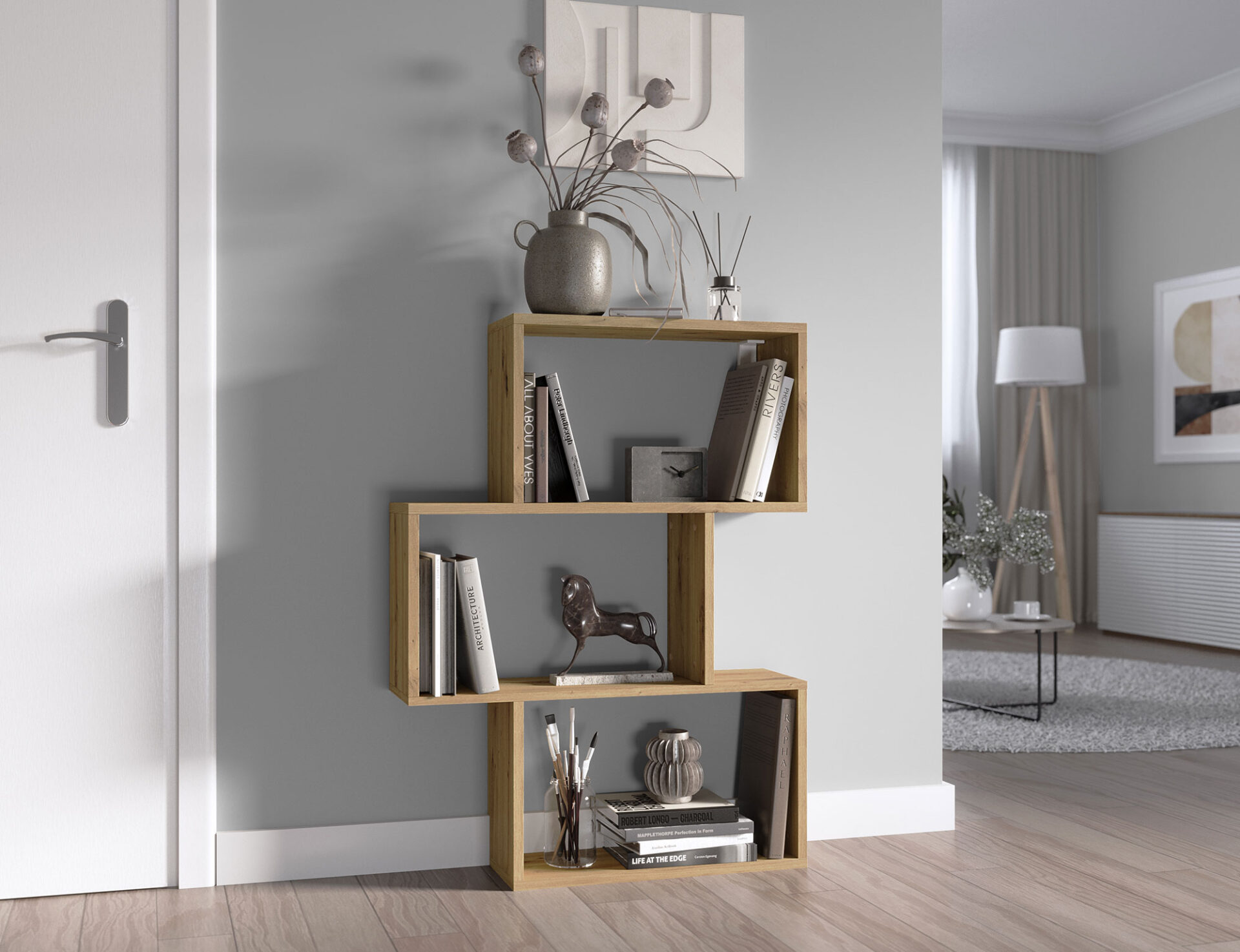 „Evertti Artisans“ ąžuolo knygų lentyna - Paveikslėlis 4