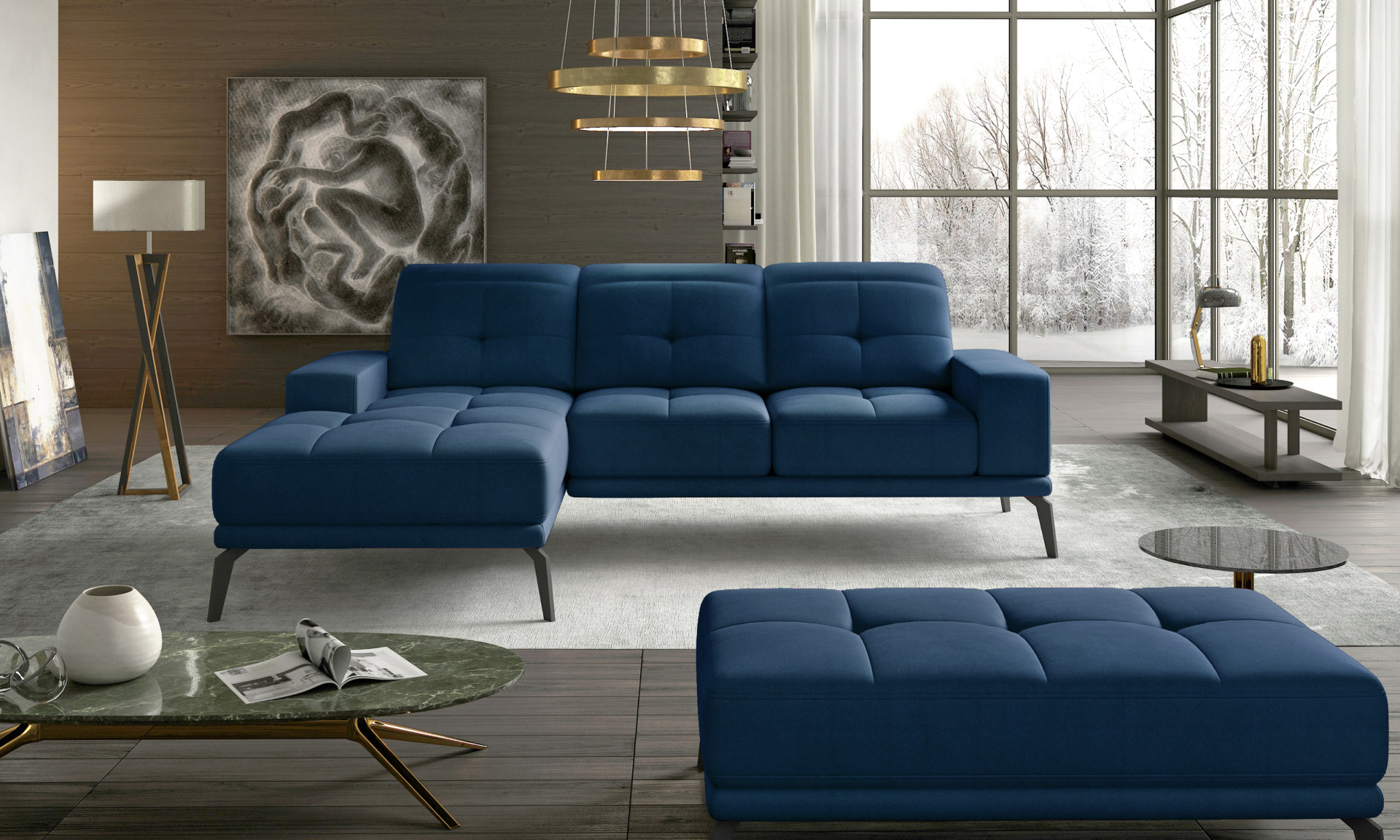„Torrense“ kampinė sofa + pufas STANDARD Group