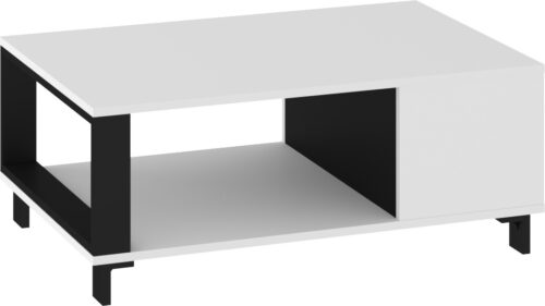 GAVES 04 baldai, modernus kavos staliukas svetainei, baltas ir juodas