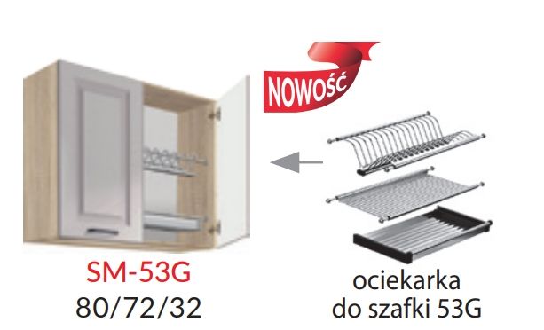 Viršutinė spintelė 80 cm su džiovykle Smart SC-53G congo