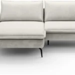 Blizgi kairės pusės kampinė sofa su DL miegojimo funkcija ir Gr1 patalynės dėže