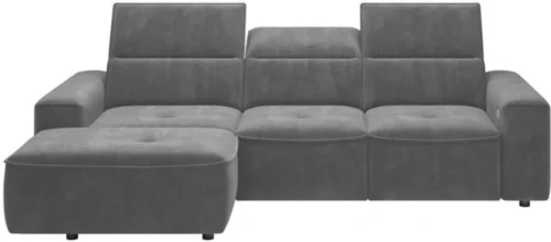 Colombo Mini kairinė kampinė sofa su poilsio funkcija ir patalynės dėže Gr1