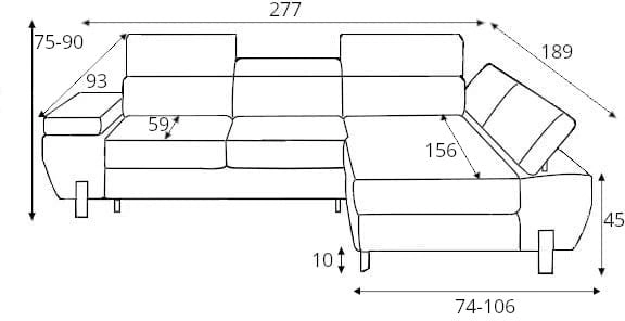 Molina Mini Gr1 kampinė sofa - Paveikslėlis 3