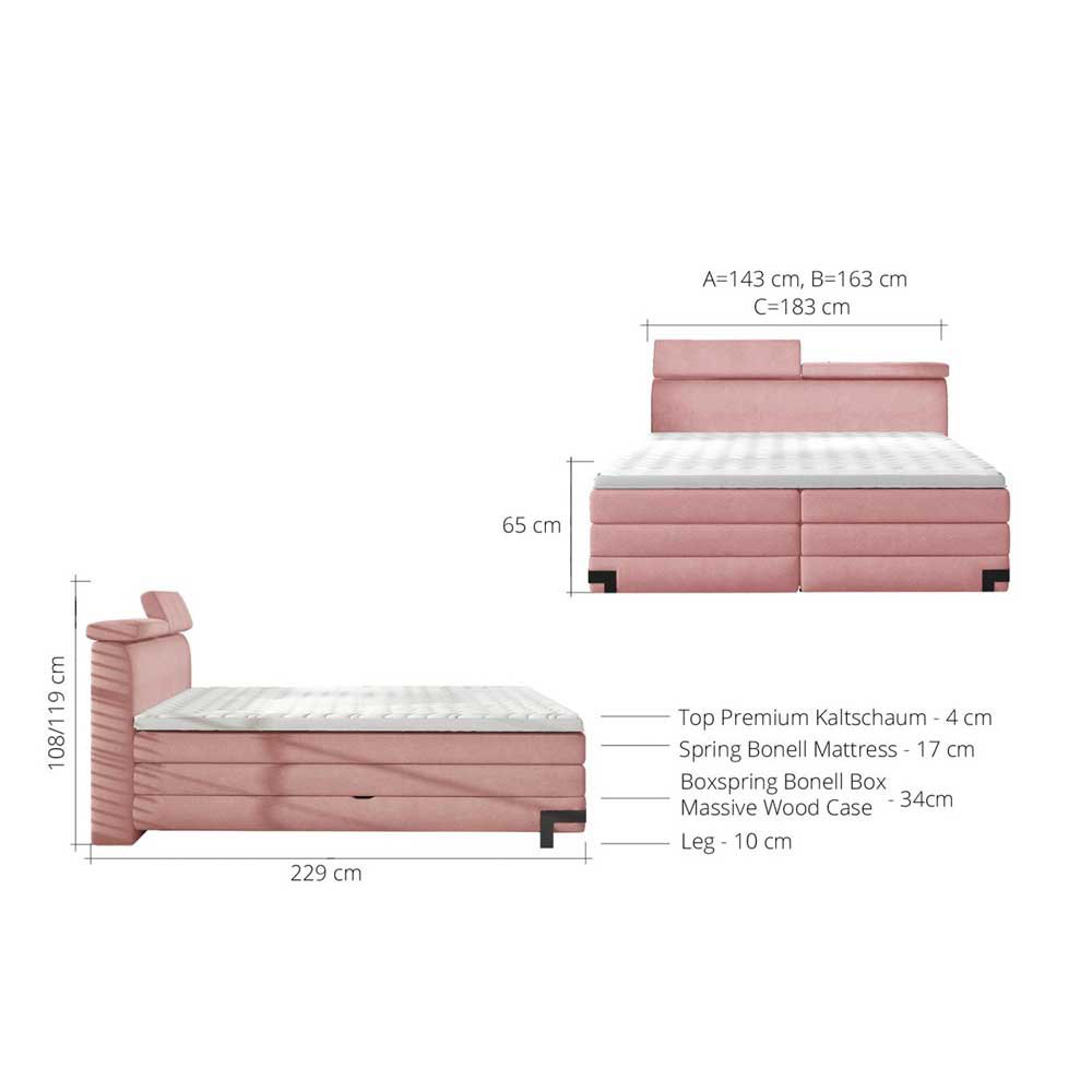 Kano kontinentinė lova 140x200 Gr1 - Paveikslėlis 6