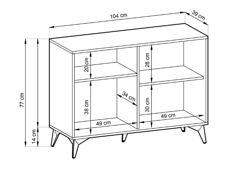 Lofto stiliaus komoda K104 Diamond - ąžuolo spalvos — изображение 4