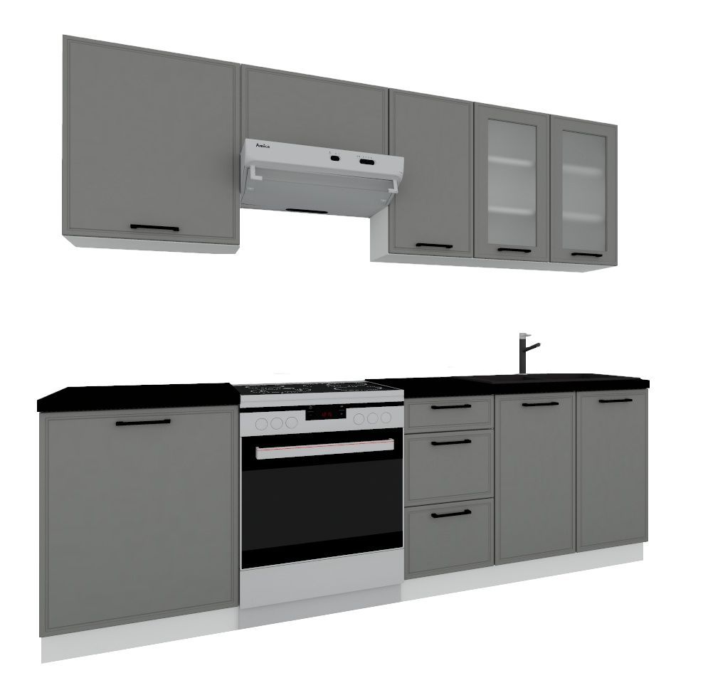 Virtuvės baldų komplektas, virtuvė 180-240 cm Emily