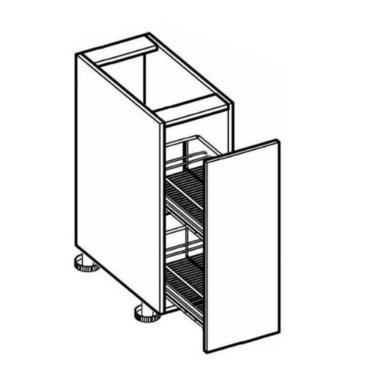 Apatinė spintelė 15 cm cargo D15 su krepšiu ir švelniu uždarymu Nina